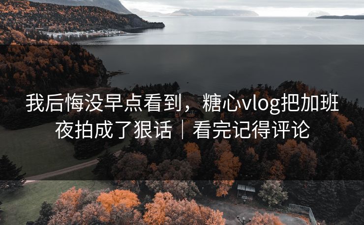 我后悔没早点看到，糖心vlog把加班夜拍成了狠话｜看完记得评论