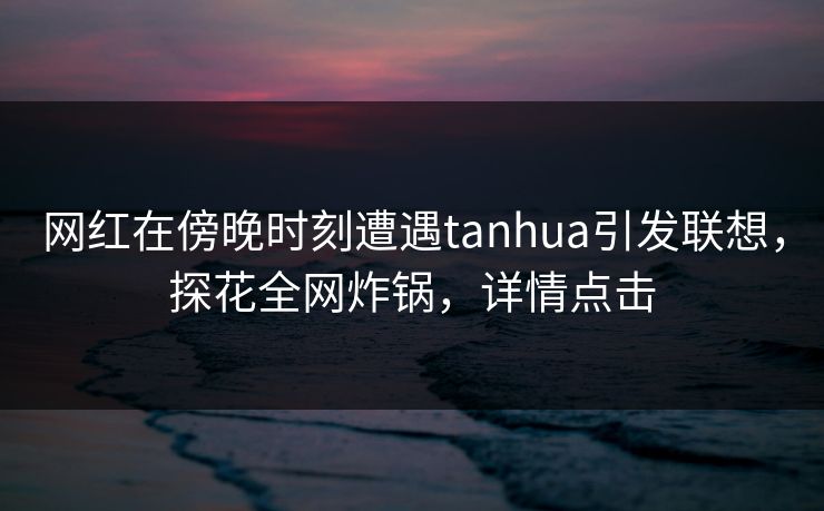 网红在傍晚时刻遭遇tanhua引发联想,探花全网炸锅,详情点击 网红在傍晚时刻遭遇tanhua引发联想,探花全网炸锅,详情点击